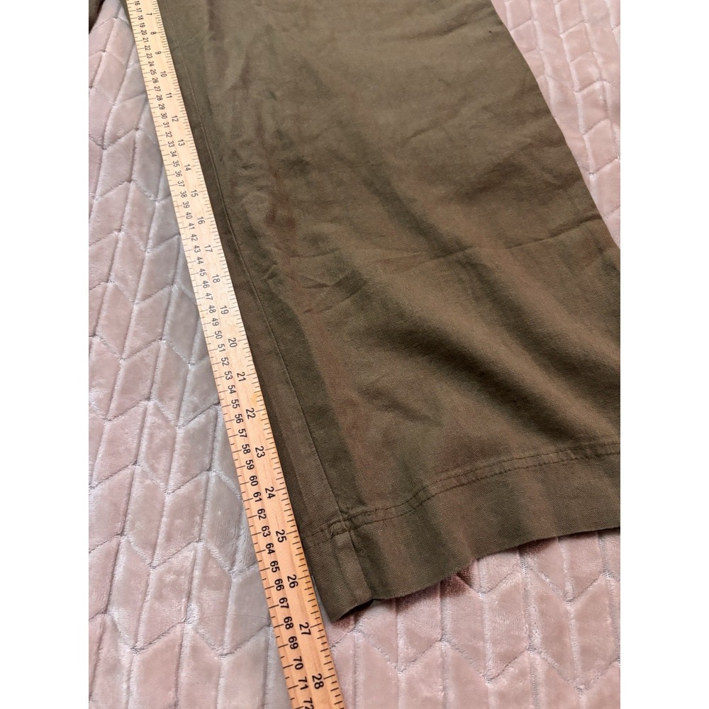 Old Navy Linen Blend Wide Leg Pants PL Olive Green High Rise Coastal Grandma NWT - Picture 4 of 10